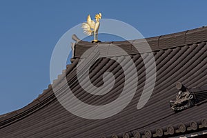 Golden Phoenix, Roof detail in Byodo-in Buddhist temple in Uji, Kyoto Prefecture, Japan