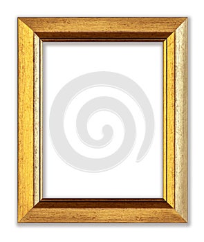 Golden picture conical frame with clipping path