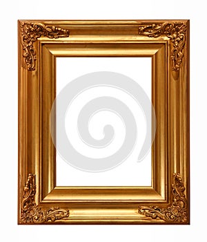 Golden picture frame baroque style