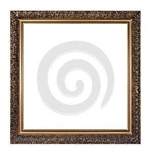 Golden picture frame isolated