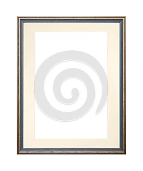 Golden picture or photo frame with cardboard mat