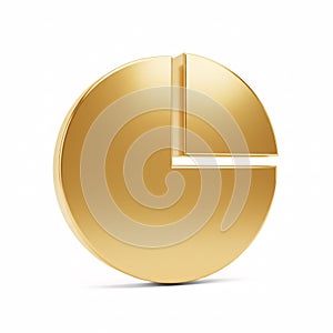 A golden pie chart with one segment separated from the main circle