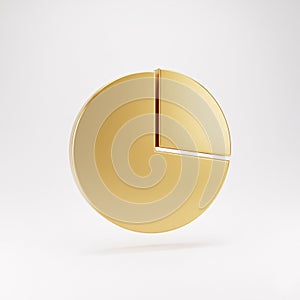 A golden pie chart with one segment separated from the main circle