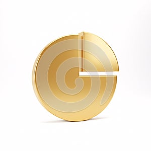 A golden pie chart with one segment separated from the main circle