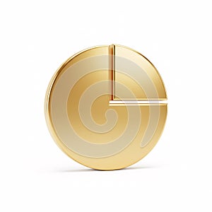 A golden pie chart with one segment separated from the main circle