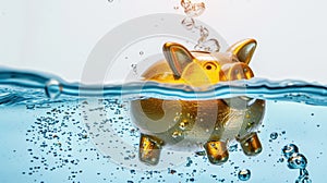 The Golden Piggy Bank.AI generated image photo
