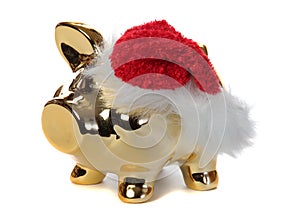 Golden piggybank with jelly bag cap