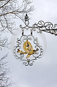 Golden Pikes Hanging Sign, Starnberg Lake