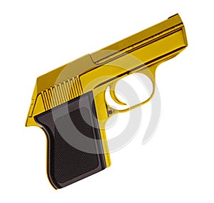 Golden Pistol isoated on white