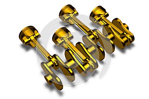 Golden pistons & cranckshaft