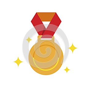 Golden pixel perfect medal, Golden flat medal, 1st plase medal