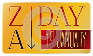 Golden Placard Promoting Z Day Celebration, Vector Illustration