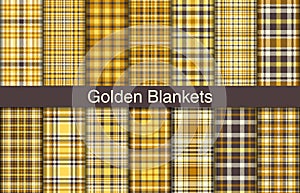 Golden plaid bundles, textile design, checkered fabric pattern for shirt, dress, suit, wrapping paper print, invitation and gift
