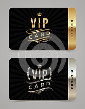 Golden and platinum VIP card template