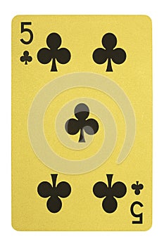 Golden playing cards, Five of clubs