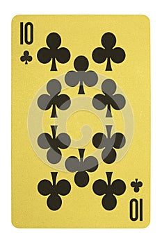 Golden playing cards, Ten of clubs