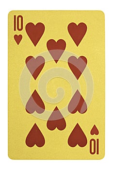 Golden playing cards, Ten of hearts