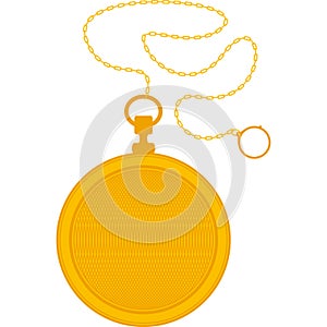 Golden Pocket Watch and Chain