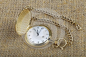 Golden pocket watch