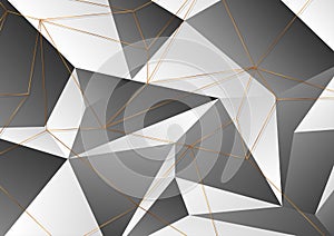 Golden polygonal outline texture on black and grey background