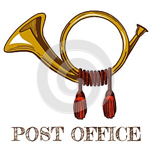 Golden postal horn