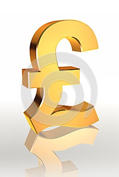 Golden pound currency symbol