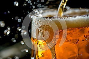 Golden Pour: A Close-Up of Beer Being Poured into a Glass