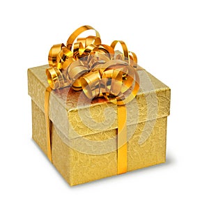 Golden present box