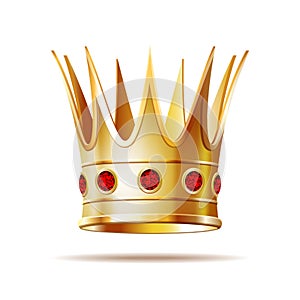 Golden princess crown isolated on white