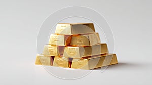Golden Pyramid of Wealth: A Stack of Precious Gold Bars
