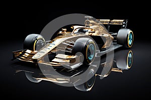 golden racing car for the winner of formula one race