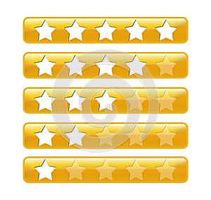 Golden rating bars with stars