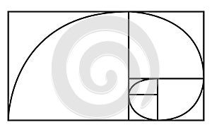 Golden Ratio icon or logo in modern line style.