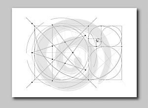 Golden ratio section abstract