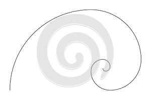 Golden ratio spiral template. Vector spiral geometric logo. Vector simple illustration.