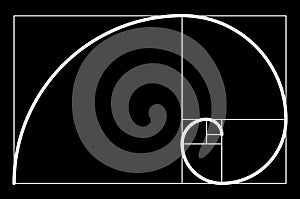 Golden ratio.Template for the construction of a helix. Constructing a composition, an ideal proportion of the proportion. Template