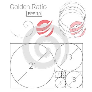 Golden ratio template logo illustration