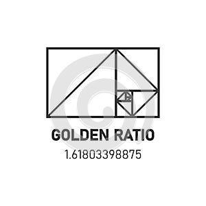 Golden ratio traditional proportions vector icon.