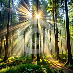 Rays of Sun in Deep Forest