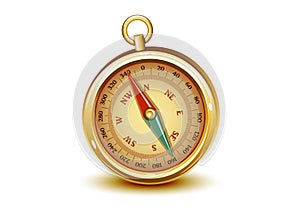 Golden realistic compass