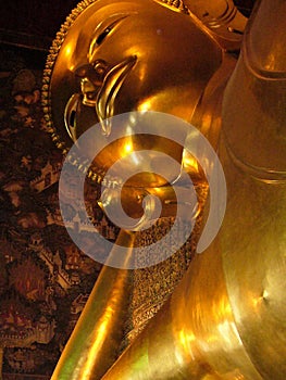 Golden Reclining Buddha Face