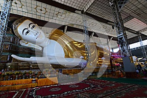 The Golden reclining Buddha, or Shwethalyaung Buddha. Bago. Myanmar