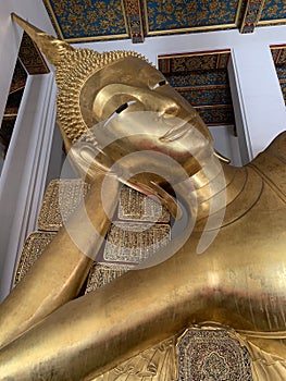 Golden Reclining Buddha in Wat Pho Thailand