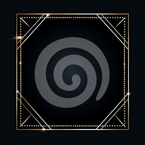 golden rectangle frame on black background