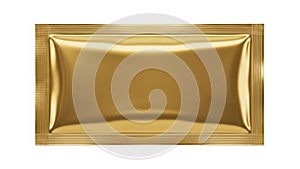 Golden rectangular object isolated on white background