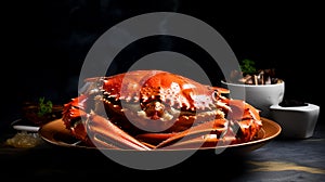 Golden red King Crab seafood Delicious meal food photography