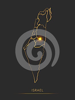 Golden region map, Israel vector background