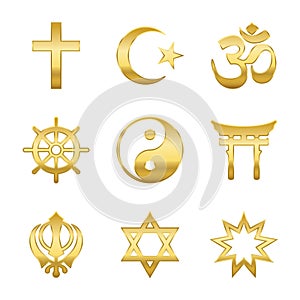 Golden Religious Symbols