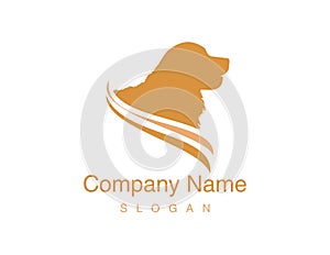 Golden retriever design on a white background