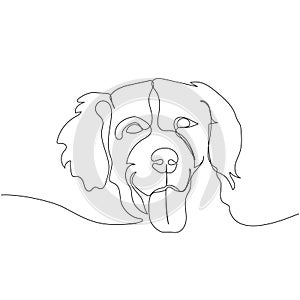 Golden Retriever, dog breed, hunting dog, companion dog one line art. Continuous line drawing of friend, dog, doggy